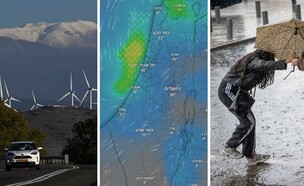 תחזית גשם (צילום: מרים אלסטר: פלאש 90  |  Windy.com  |  מיכאל גלעדי: פלאש 90)