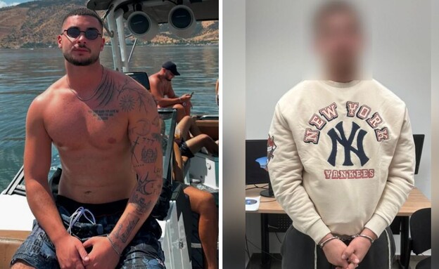 מימין: החשוד ברצח דניאל אסלן ז"ל לאחר המעצר