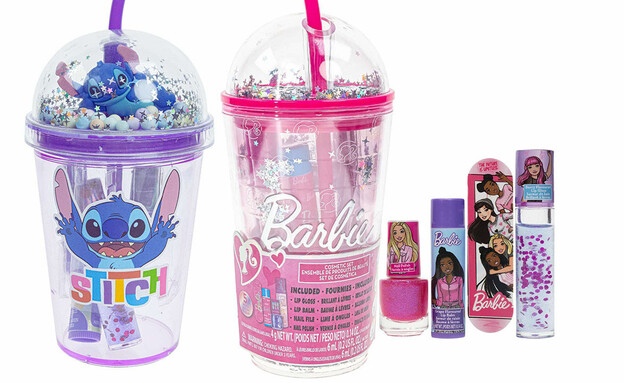 חיתוכים דצמבר 2025 כוס קשית עם מוצרי טיפוח בדמויות חיתוכים דצמבר 2025 כוס קשית עם מוצרי טיפוח בדמויות