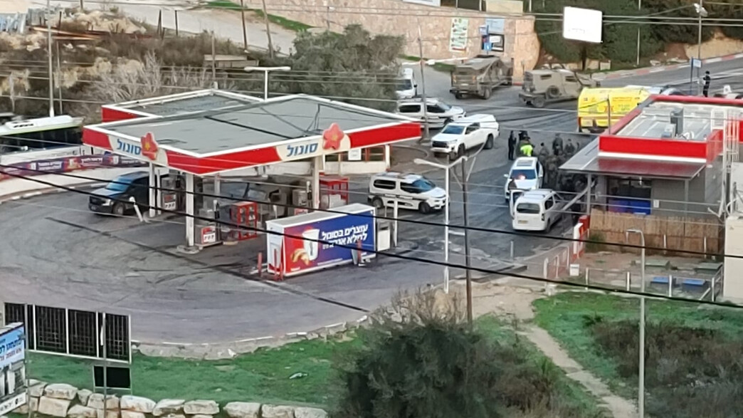 זירת האירוע בתחנת הדלק בקדומים זירת האירוע בתחנת הדלק בקדומים