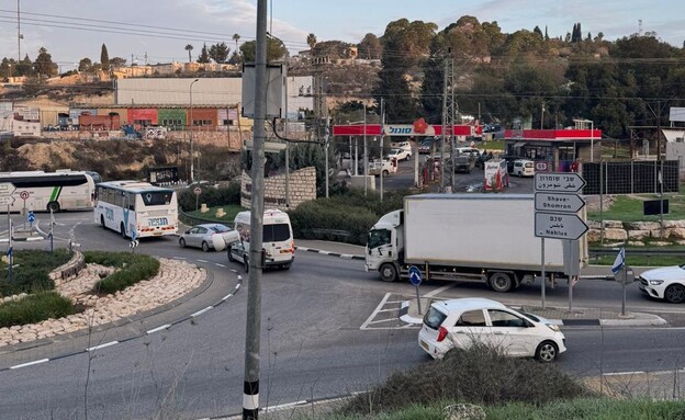 זירת האירוע בתחנת הדלק בקדומים זירת האירוע בתחנת הדלק בקדומים