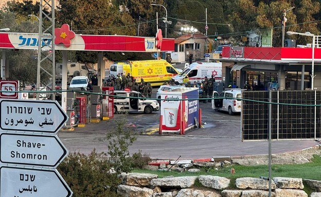 זירת האירוע בתחנת הדלק בקדומים זירת האירוע בתחנת הדלק בקדומים