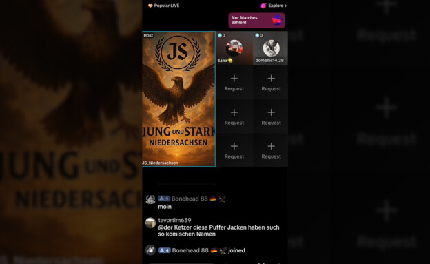 תכנים ניאו-נאציים בטיקטוק לייב