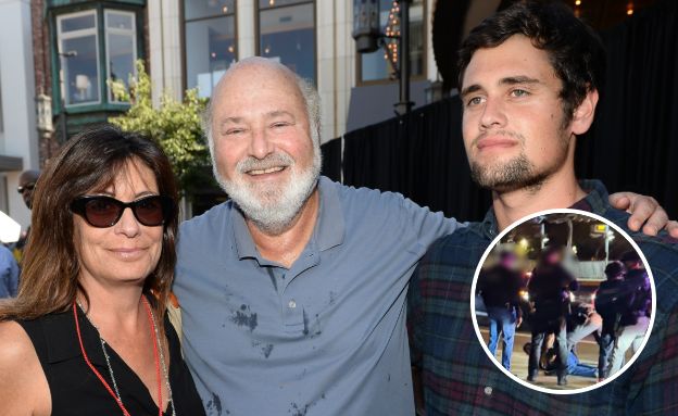 רוב ריינר, בנו ניק ואשתו מישל (צילום: Michael Buckner/Getty Images for Teen Vogue | (בעיגול: מתוך עמוד ה-X של Matt Finn))