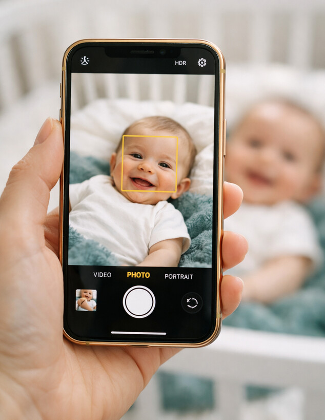 הורה מצלם תינוק