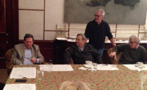 אהוד ברק עם וודי אלן וג'פרי אפשטיין (צילום: רשתות חברתיות לפי סעיף 27 א')