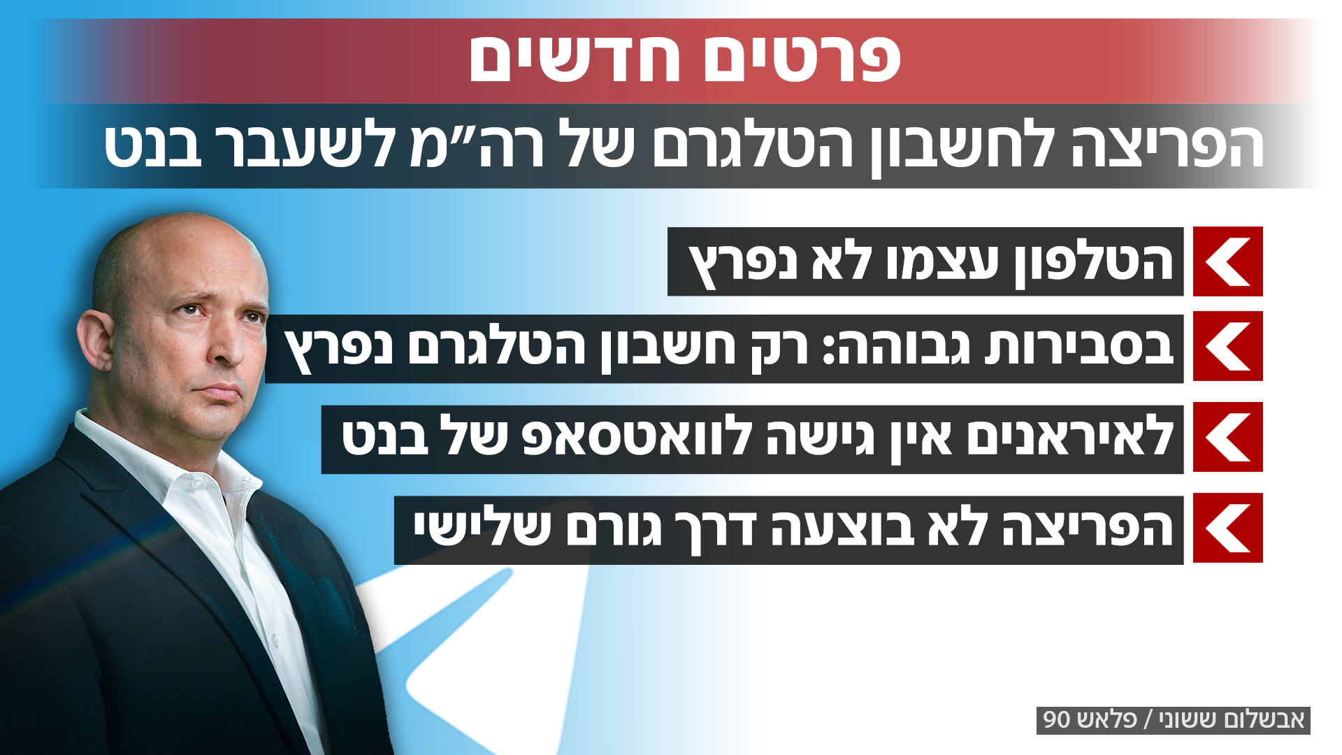 הפריצה לחשבון הטלגרם של רה"מ לשעבר בנט הפריצה לחשבון הטלגרם של רה"מ לשעבר בנט