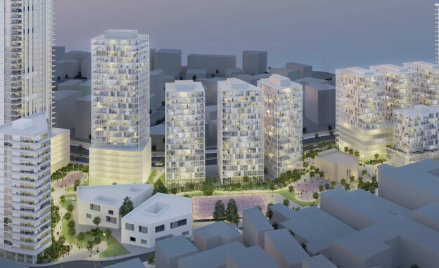 הדמיה של תכנית ההתחדשות העירונית המוצעת בגבעתיים