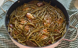 סיר אליפות. שפונדרה ושעועית ירוקה (צילום: ענת אלישע, mako אוכל)