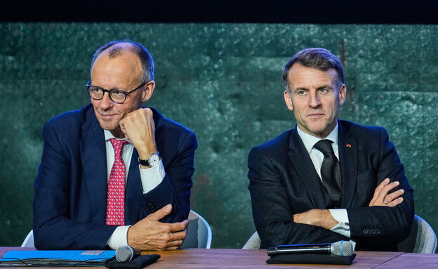 נשיא צרפת מקרון והקנצלר מרץ