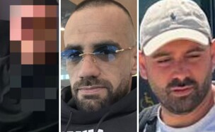 מימין: שרון ארביב, אלי ארביב, הסוכן הסמוי