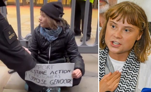 גרטה נעצרה בלונדון (צילום: Milos Bicanski/Getty Images  | X)