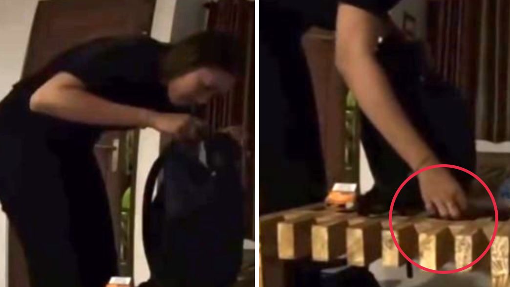 עובדת גונבת בחדר מלון באלי 