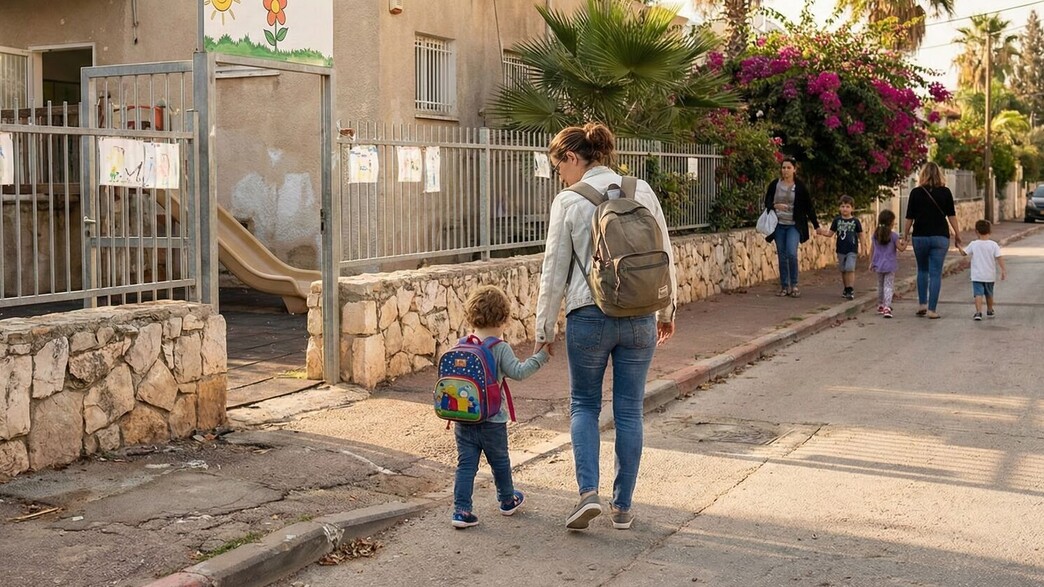 אישה בדרך לגן