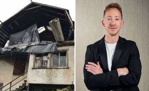 יואב קירשנבוים, מייסד ZOOM REI, והבית ההרוס שקנה (צילום: אלעד ברנגה, פרטי)