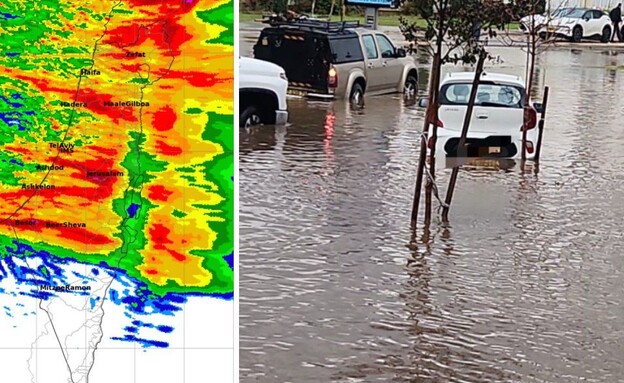 גשם בתל אביב (צילום: אבשלום ששוני, פלאש 90)