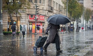 גשם כבד בירושלים (צילום: יונתן זינדל, פלאש 90)