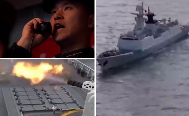 התמונות ששודרו של הפעילות הצבאית בסין (צילום: RT)