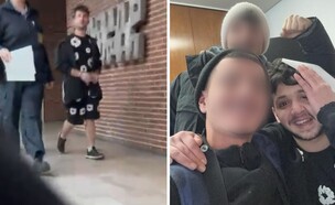 נחמיה אפשטיין מובל לבית המשפט. מימין: לאחר השחרור