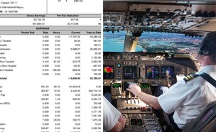 טייס, תלוש משכורת (צילום: shutterstock, צילום מסך)