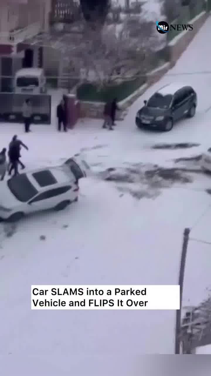 השלג בטורקיה הוביל לרגע שצולם כנראה במקרה, אבל איזה מזל שזה קרה