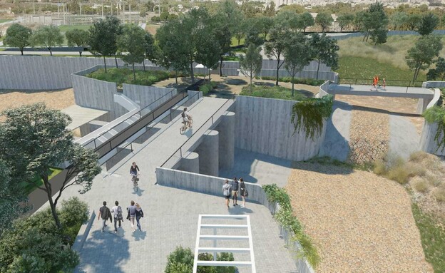 סכר על זרימת נחל איילון בפארק אריאל שרון 