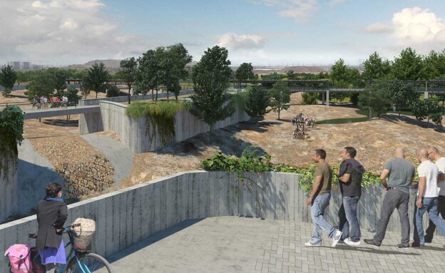 סכר על זרימת נחל איילון בפארק אריאל שרון 