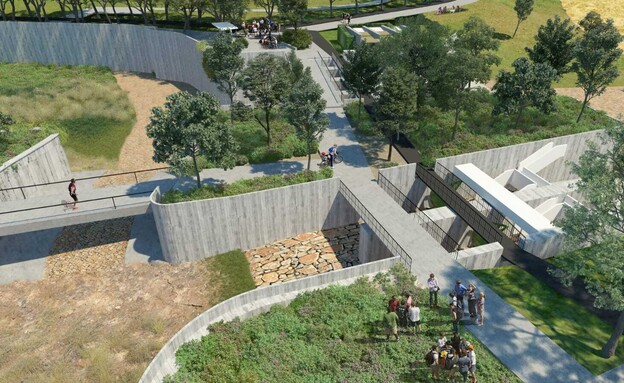 סכר על זרימת נחל איילון בפארק אריאל שרון 