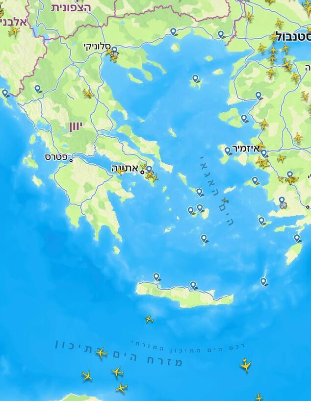 המרחב האווירי של יוון ריק מטיסות