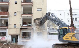 הריסת הדירות הישנות בפרויקט לב בבלי בתל אביב (צילום: חן גלילי, יחסי ציבור)