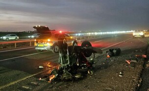 זירת התאונה הקשה (צילום: איחוד הצלה)