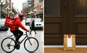 משלוח אוכל מזויף (צילום: AI, סעיף 27א')