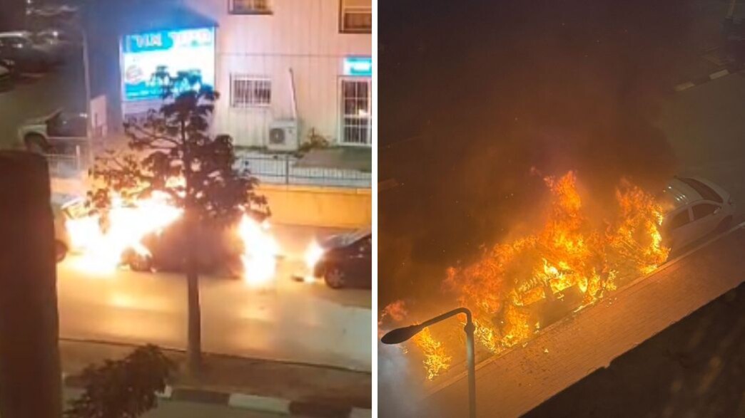 הצתת הרכבים בלוד