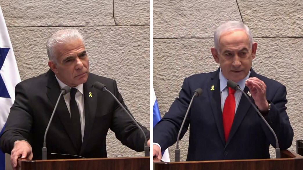 בנימין נתניהו ויאיר לפיד בדיון 40 חתימות בנימין נתניהו ויאיר לפיד בדיון 40 חתימות