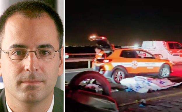 מימין: זירת התאונה, משמאל: השופט בני שגיא (צילום: איחוד הצלה, אתר בתי המשפט)