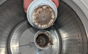 הגוש שנמצא במכונת הכביסה (צילום: רשתות חברתיות לפי סעיף 27 א')