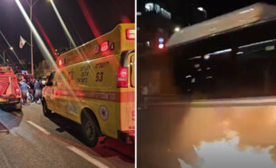 תיעוד: אוטובוס דורס מפגינים חרדים (צילום: מייר, תיעוד מבצעי מד"א)