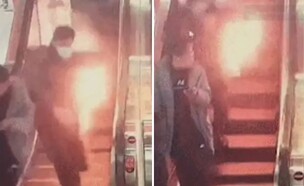 תיעוד התקלחות מטען נייד בכיס של נוסע ברכבת בסין (צילום: ללא)