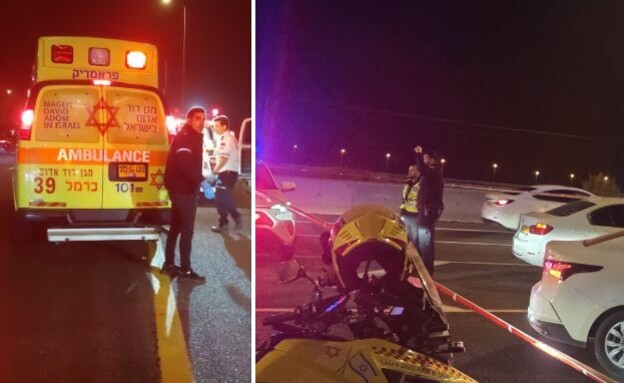 זירת האירוע בכביש 6