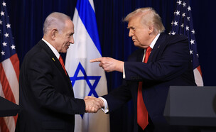 ראש הממשלה נתניהו ונשיא ארה"ב דונלד טראמפ (צילום: Joe Raedle/Getty Images)