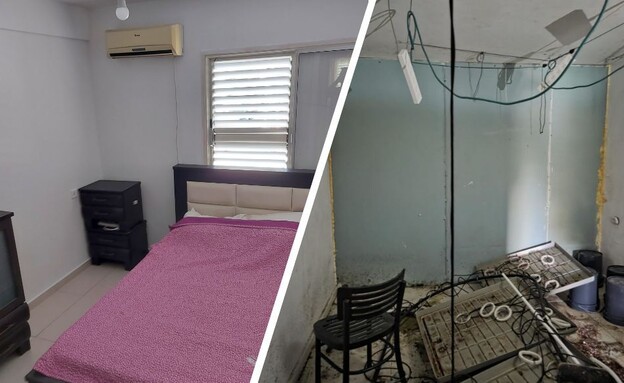 משמאל: הבית לפני ואחרי