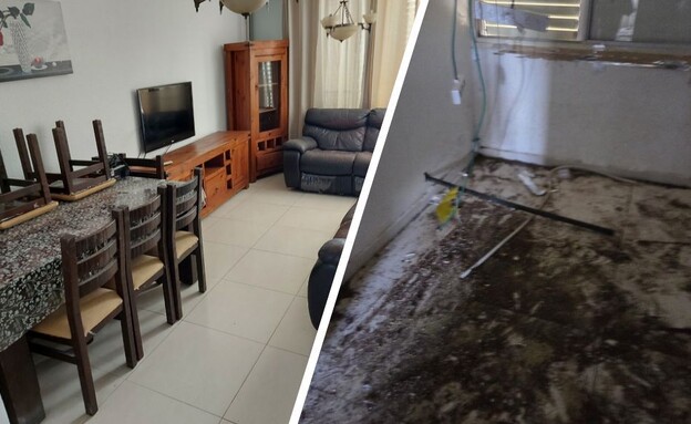 משמאל: הבית לפני ואחרי