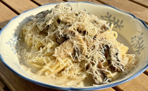 פסטה שמנת ופטריות