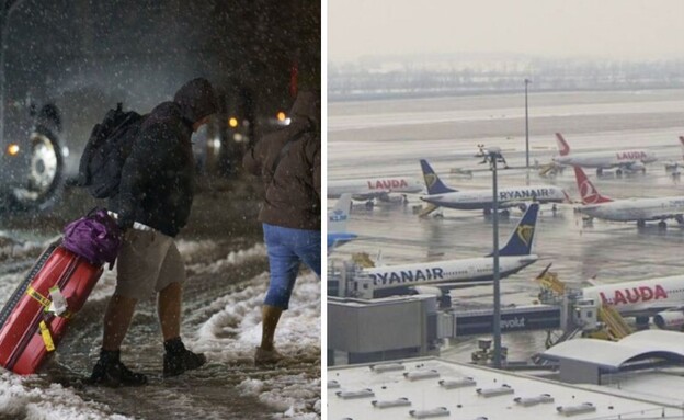 נמלי תעופה נסגרו באירופה (צילום: צילום מסך)