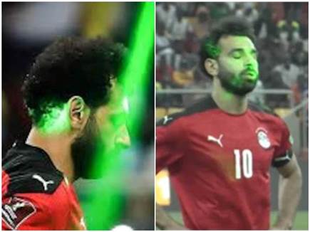 מוחמד סלאח סופג לייזרים לפניו בעת דו-קרב הפנדלים. בסוף, הוא החמיץ 