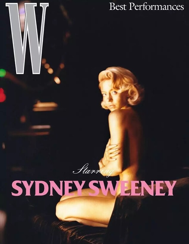 סידני סוויני על שער מגזין W סידני סוויני על שער מגזין W