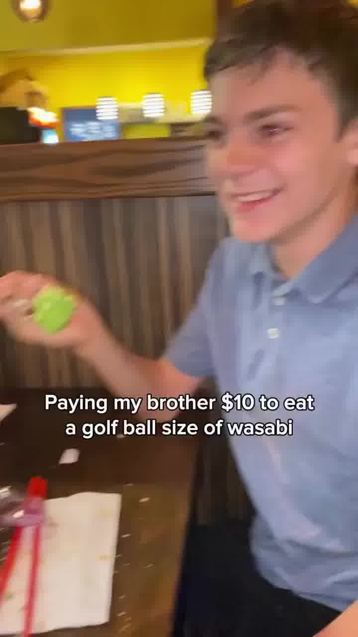 התערב עם אח שלו שהוא לא יכול לאכול כדור ווסאבי - כך זה נגמר