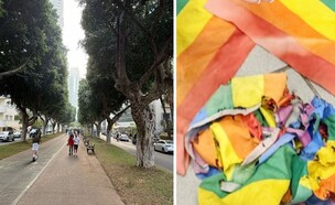 הדגל שנשרף, שדרות רוטשילד (צילום: דוברות המשטרה)