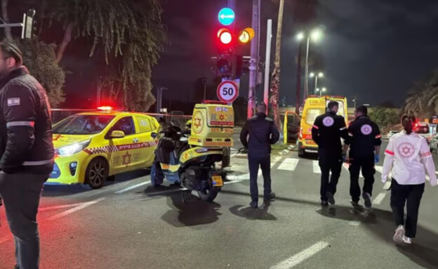 זירת התאונה בדרך רוקח בת"א בחודש דצמבר