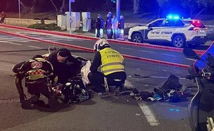 זירת התאונה הקטלנית בדרך רוקח בת"א (צילום: זק"א)